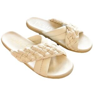 PEDRO GARCIA Prali Women’s White Braided Slide Sandals 9 1/2 Chic Trendy